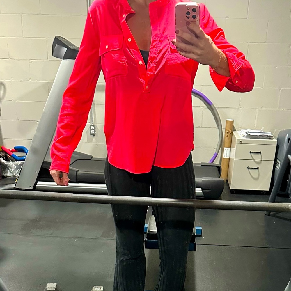 Neon pink silky shirt